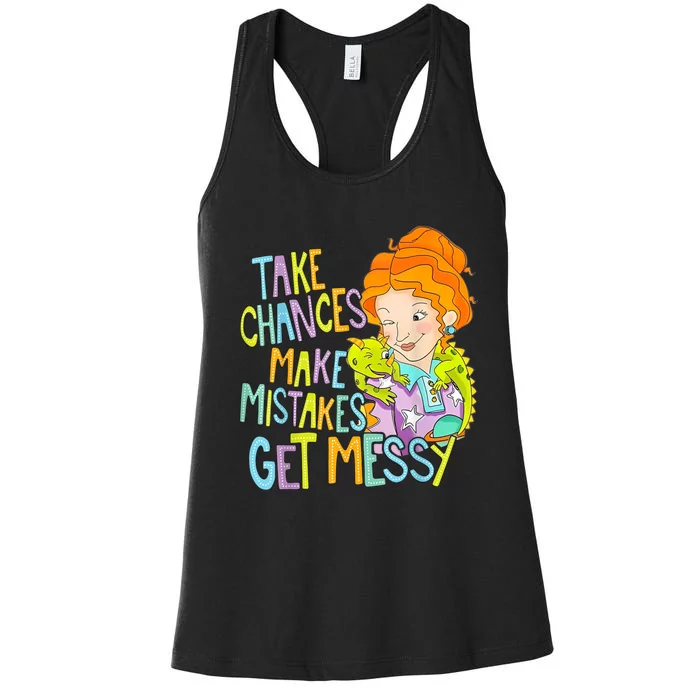 Take Chances Make Mistakes Get Messy Beauty Teacher Women's Racerback Tank