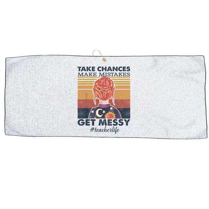 Take Chances Make Mistakes Get Messy Large Microfiber Waffle Golf Towel