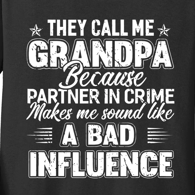 The Call Me Grandpa Father's Day Kids Long Sleeve Shirt