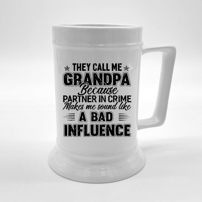 The Call Me Grandpa Father's Day Front & Back Beer Stein