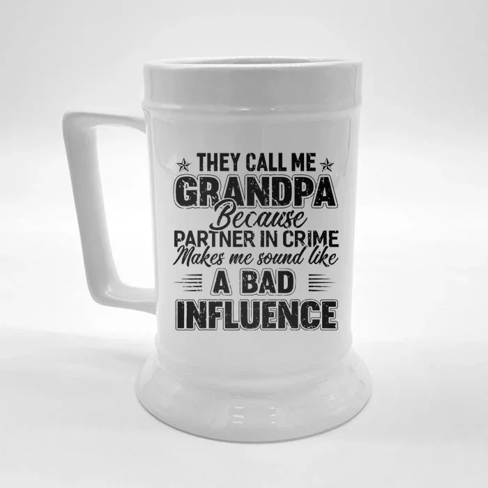 The Call Me Grandpa Father's Day Front & Back Beer Stein