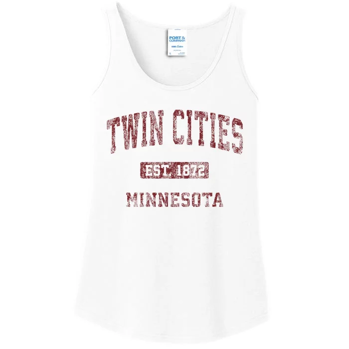 Twin Cities Minnesota Mn Vintage Athletic Sports Ladies Essential Tank