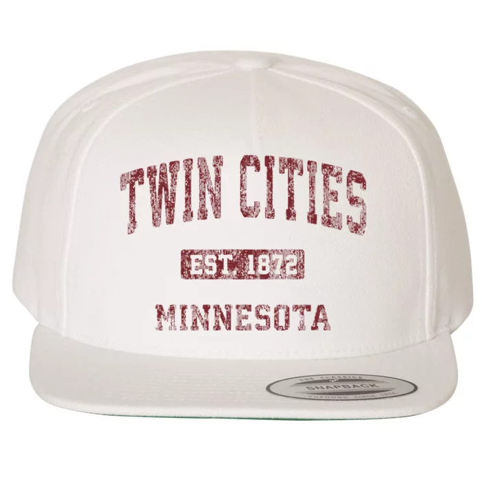 Twin Cities Minnesota Mn Vintage Athletic Sports Wool Snapback Cap