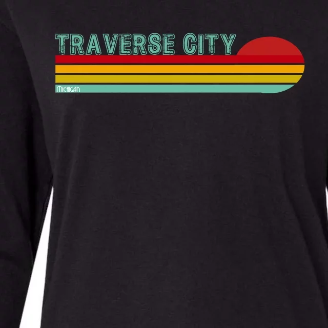 Traverse City Michigan Womens Cotton Relaxed Long Sleeve T-Shirt