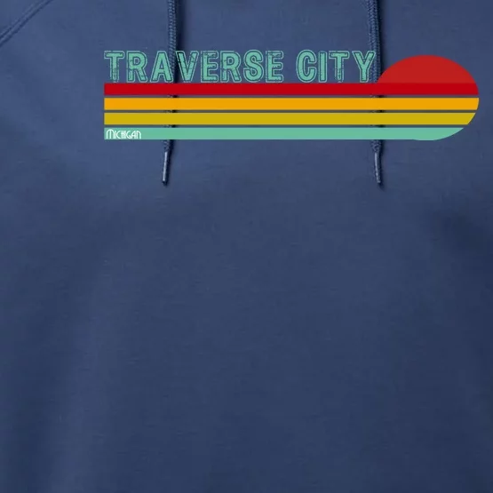 Traverse City Michigan Performance Fleece Hoodie