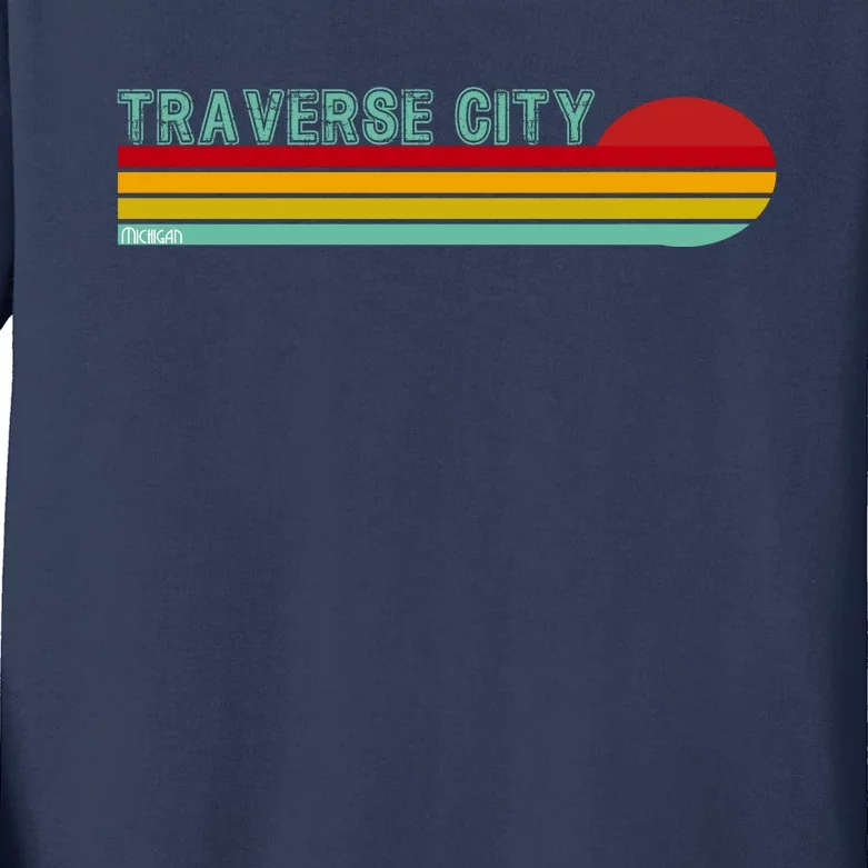 Traverse City Michigan Kids Long Sleeve Shirt