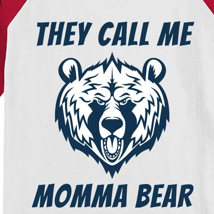 They Call Me Momma Bear Mothers Day Kids Colorblock Raglan Jersey