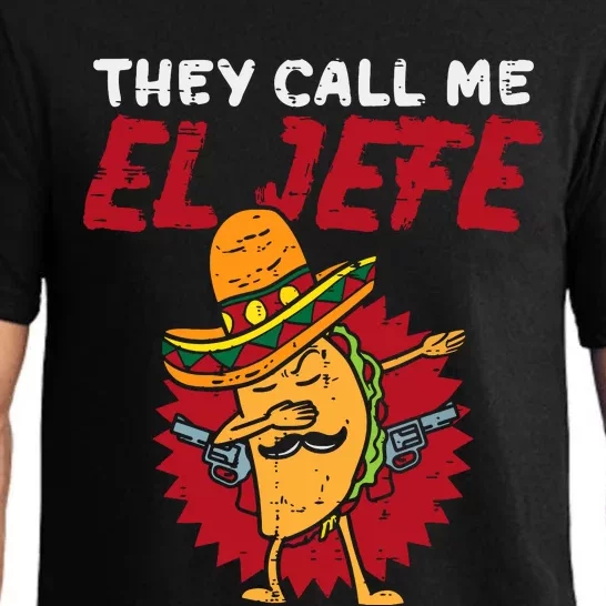 They Call Me El Jefe Taco Funny Boss Cinco De Mayo Boy Pajama Set