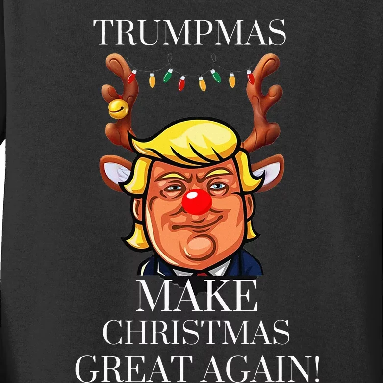 Trump Christmas MAGA Kids Long Sleeve Shirt