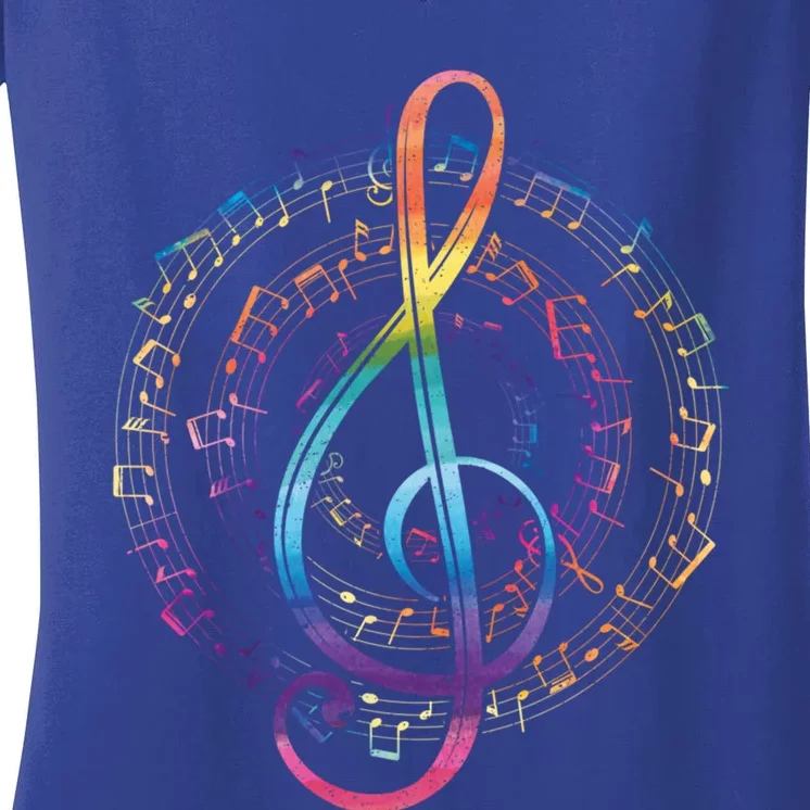 Treble Clef Musician Gift Classical Music Gift Women's V-Neck T-Shirt