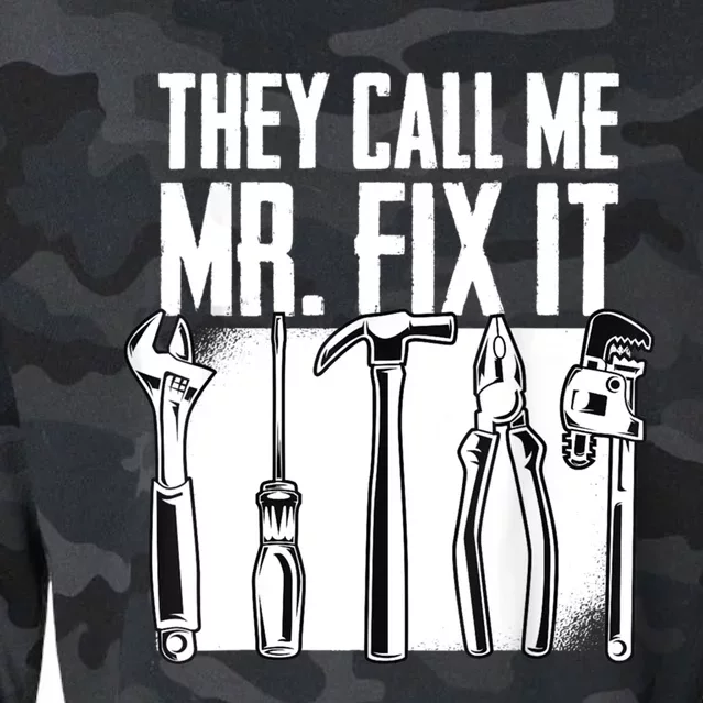 They Call Me Mr Fix It Funny Handy Dad Father Cute Gift Cropped Pullover Crew