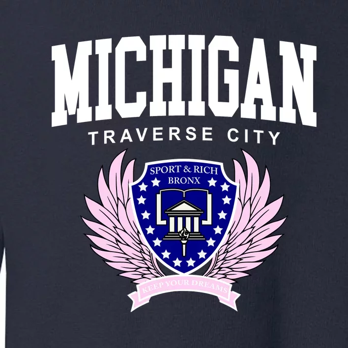 Traverse City Michigan Classy Logo Toddler Sweatshirt