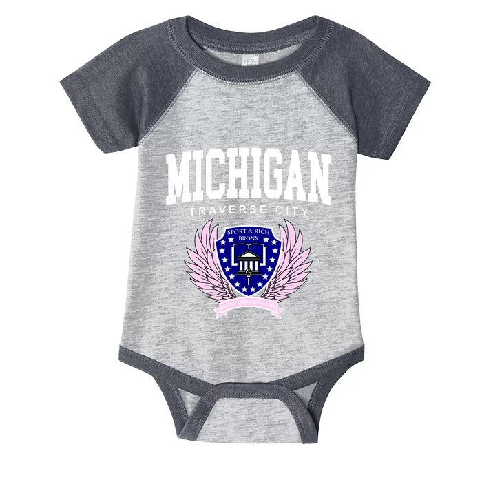 Traverse City Michigan Classy Logo Infant Baby Jersey Bodysuit