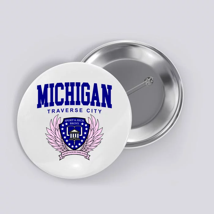 Traverse City Michigan Classy Logo Button