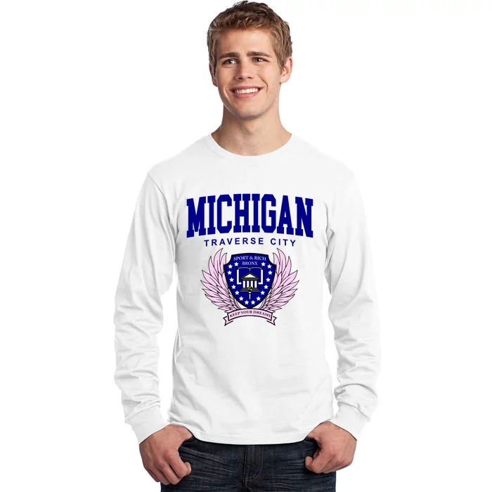 Traverse City Michigan Classy Logo Tall Long Sleeve T-Shirt