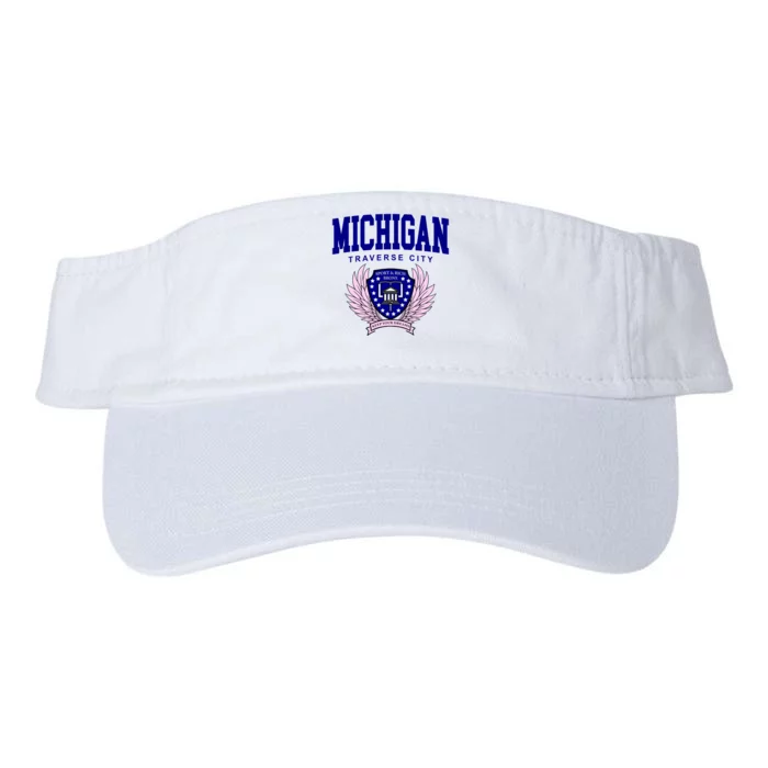 Traverse City Michigan Classy Logo Valucap Bio-Washed Visor