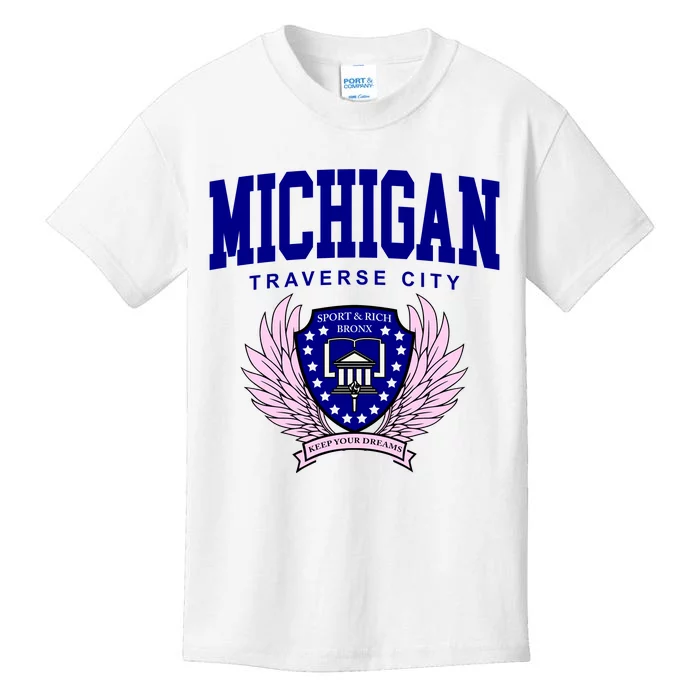 Traverse City Michigan Classy Logo Kids T-Shirt