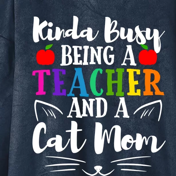 Teacher Cat Mom Owner Funny Thank You Appreciation Gift Hooded Wearable Blanket