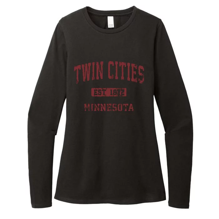 Twin Cities Minnesota Mn Vintage Athletic Sports Design Womens CVC Long Sleeve Shirt