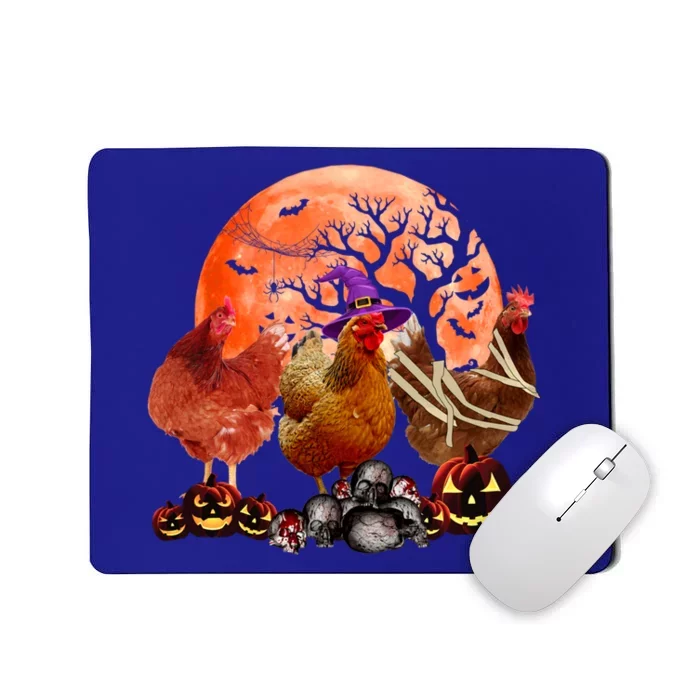 Three Chicken Mummy Witch Pumpkin Farmer Pet Lover Halloween Cute Gift Mousepad