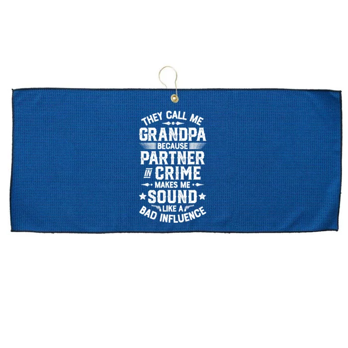 They Call Me Grandpa Partner In Crime Large Microfiber Waffle Golf Towel