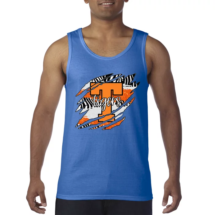 Tigers Claw Mark School Spirit Tank Top