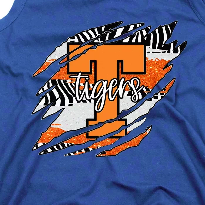 Tigers Claw Mark School Spirit Tank Top