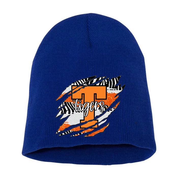 Tigers Claw Mark School Spirit Short Acrylic Beanie