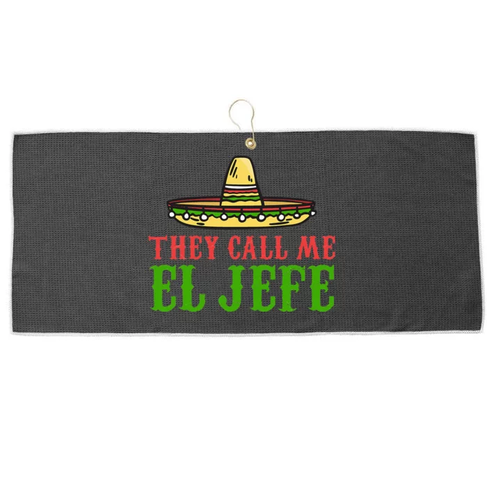 They Call Me El Jefe Mexican Bearded Men Large Microfiber Waffle Golf Towel