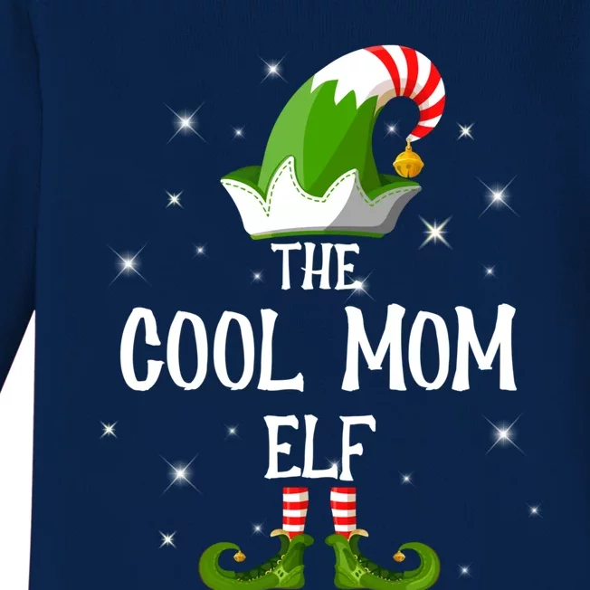 The Cool Mom Elf Family Matching Group Christmas Gift Baby Long Sleeve Bodysuit