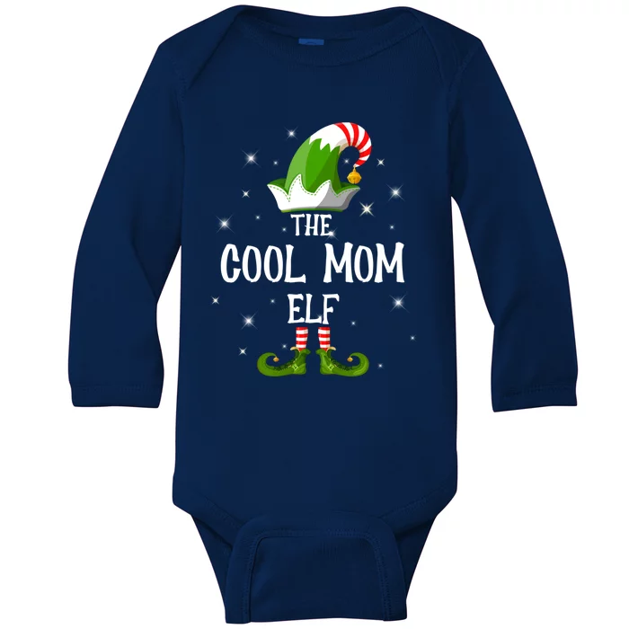 The Cool Mom Elf Family Matching Group Christmas Gift Baby Long Sleeve Bodysuit