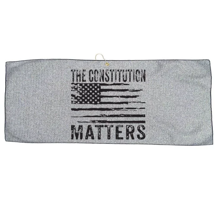 The Constitution Matters Vintage Patriotic American Flag Large Microfiber Waffle Golf Towel