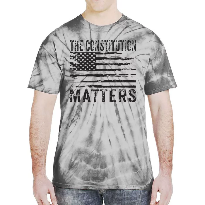 The Constitution Matters Vintage Patriotic American Flag Tie-Dye T-Shirt