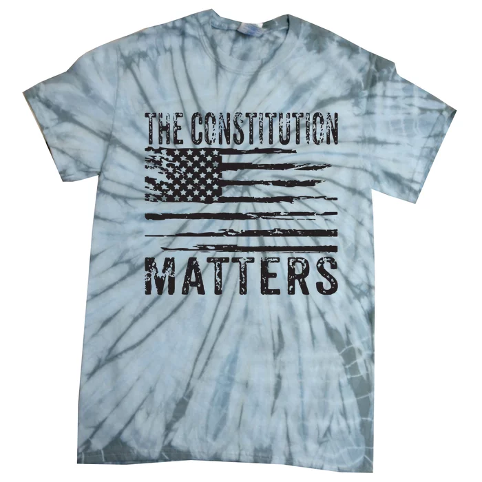 The Constitution Matters Vintage Patriotic American Flag Tie-Dye T-Shirt