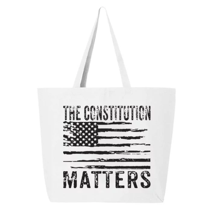 The Constitution Matters Vintage Patriotic American Flag 25L Jumbo Tote