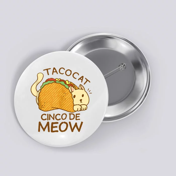 Taco Cat Mexican Cinco De Mayo Button