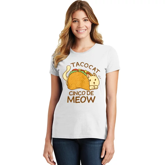 Taco Cat Mexican Cinco De Mayo Women's T-Shirt