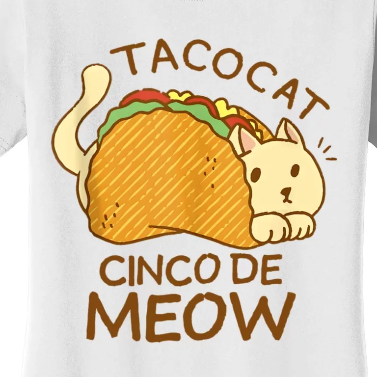 Taco Cat Mexican Cinco De Mayo Women's T-Shirt