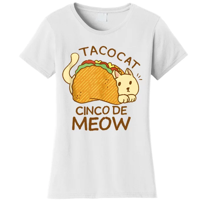 Taco Cat Mexican Cinco De Mayo Women's T-Shirt