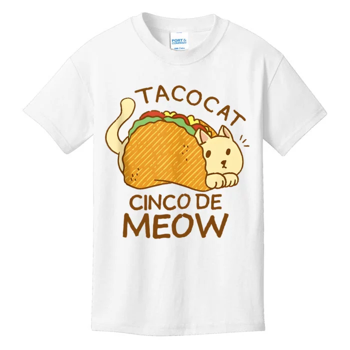 Taco Cat Mexican Cinco De Mayo Kids T-Shirt