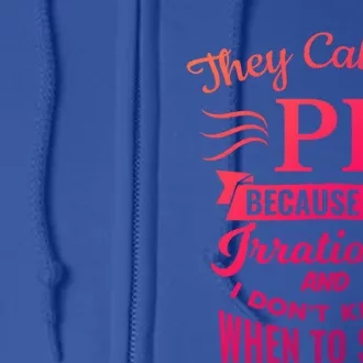 They Call Me Pi Symbol Pi Day Cute Funny Gift Full Zip Hoodie