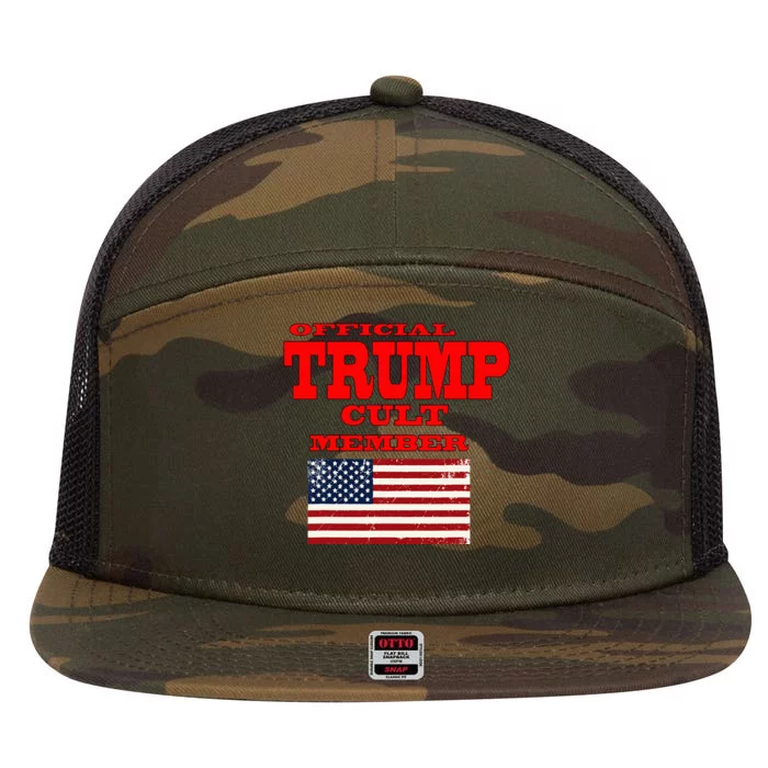 Trump Cult Member 7 Panel Mesh Trucker Snapback Hat