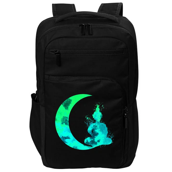 Turquoise Crescent Moon And Buddha Gift Impact Tech Backpack