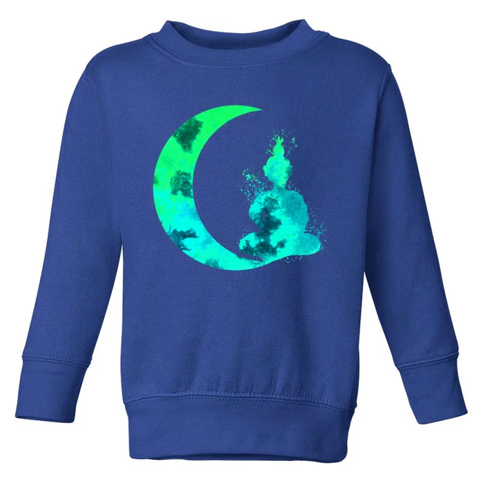 Turquoise Crescent Moon And Buddha Gift Toddler Sweatshirt