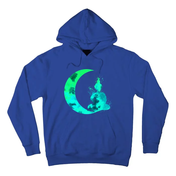 Turquoise Crescent Moon And Buddha Gift Tall Hoodie