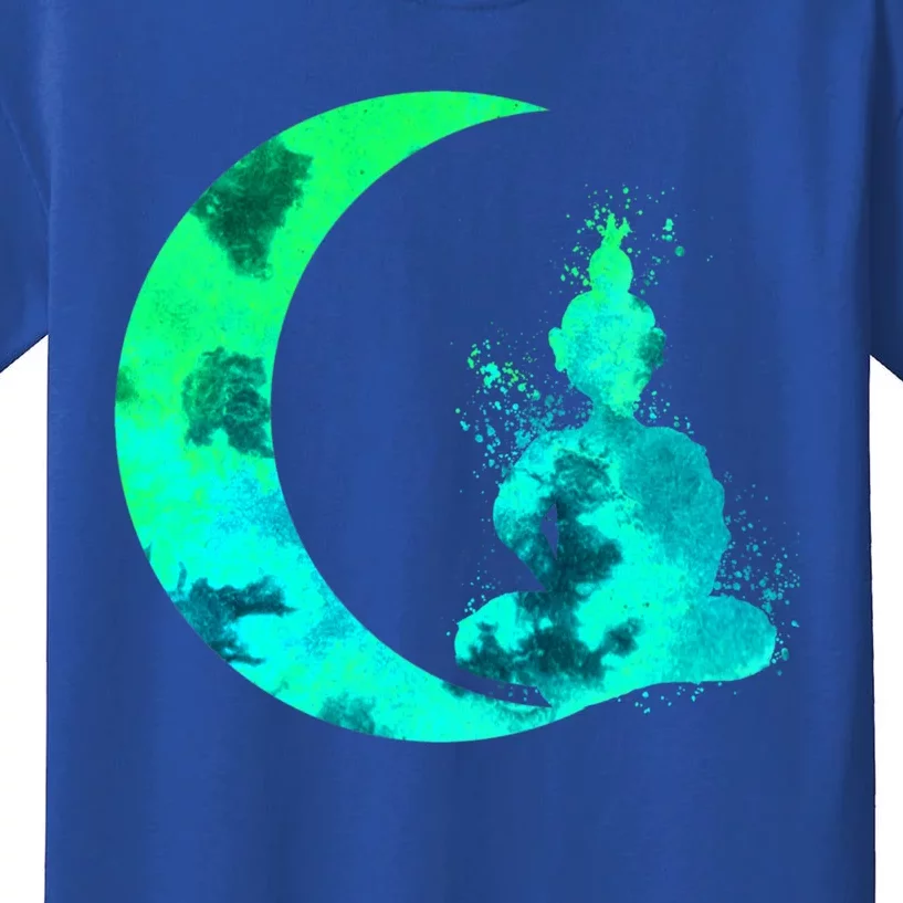 Turquoise Crescent Moon And Buddha Gift Kids T-Shirt