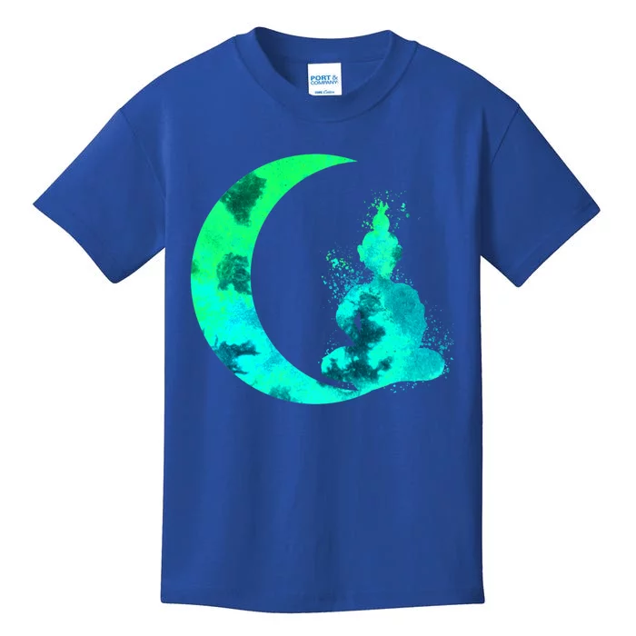 Turquoise Crescent Moon And Buddha Gift Kids T-Shirt