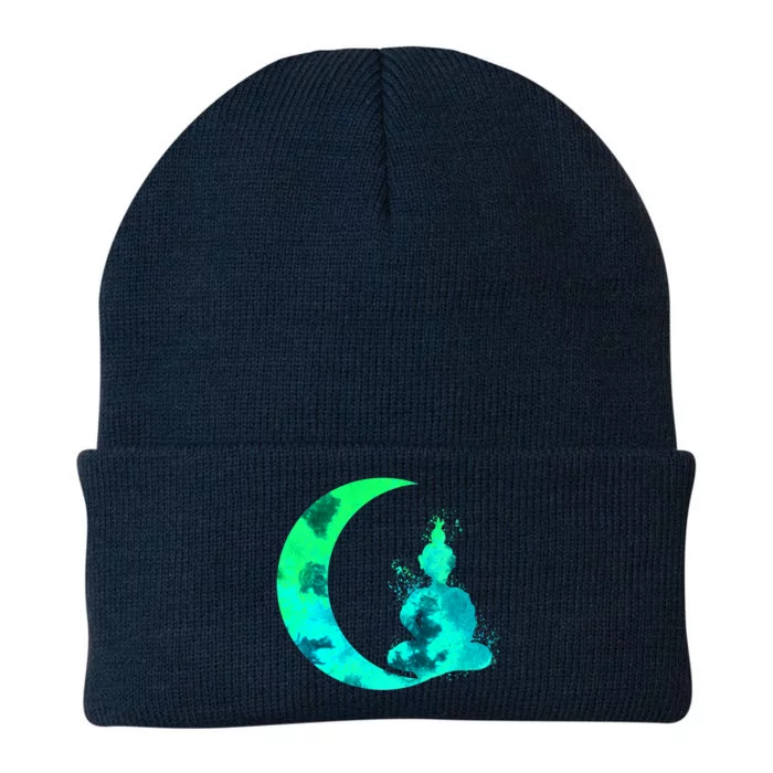 Turquoise Crescent Moon And Buddha Gift Knit Cap Winter Beanie