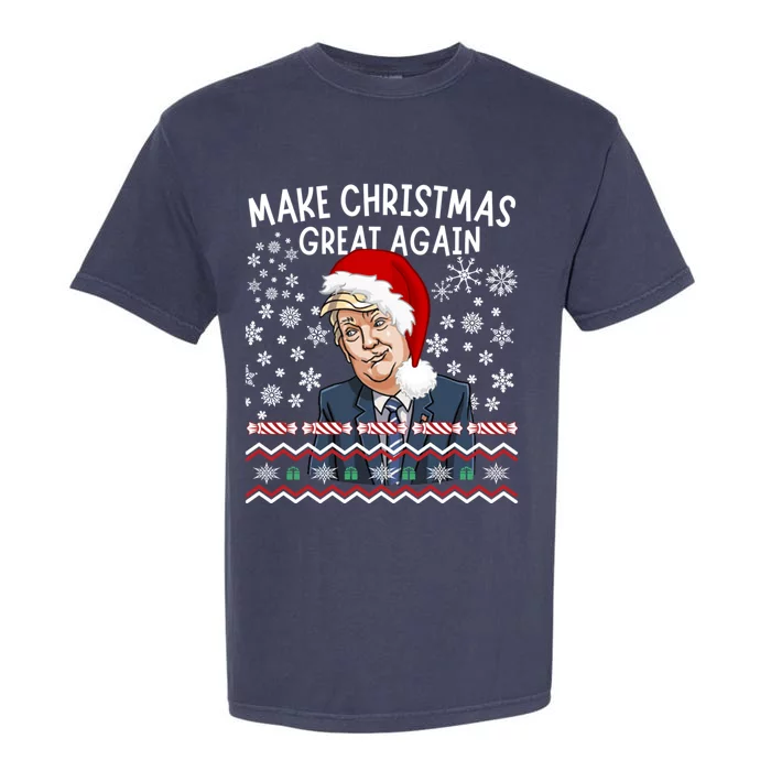 Trump Christmas Make Christmas Great Funny Matching Pajama Gift Garment-Dyed Heavyweight T-Shirt