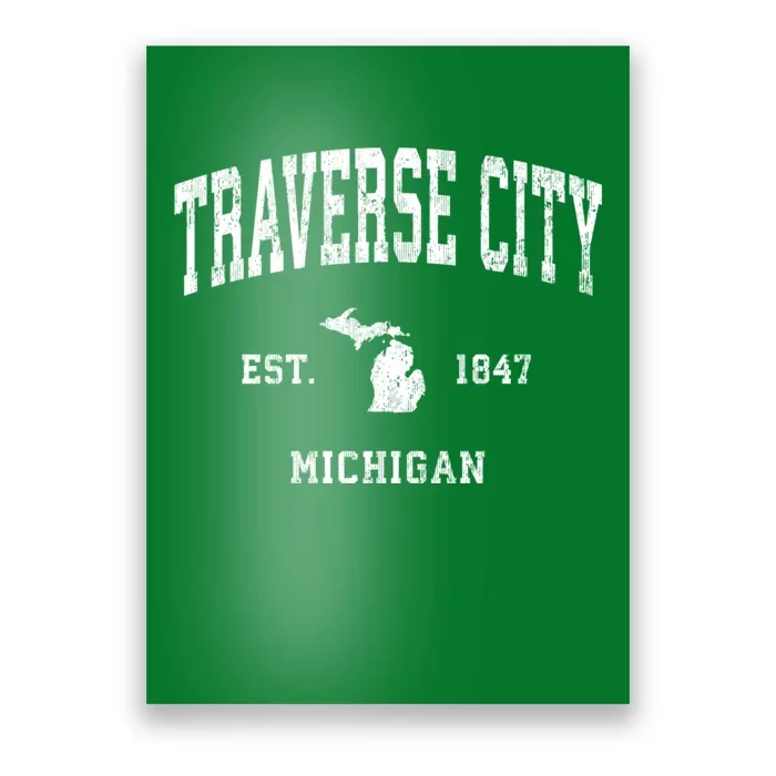 Traverse City Michigan Mi Vintage Athletic Sports Poster